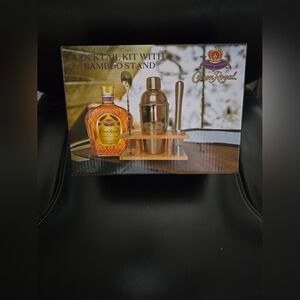 Crown Royal Cocktail Kit with Bamboo Stand NIB/NWOT